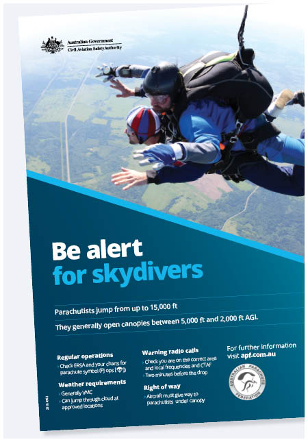 Be alert for skydivers poster CASA Online store