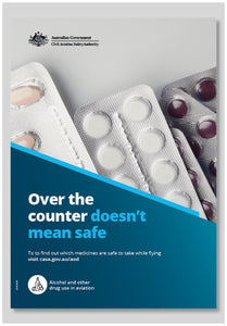 Alcohol and other drugs in aviation poster – Over the counter doesn’t mean it’s safe