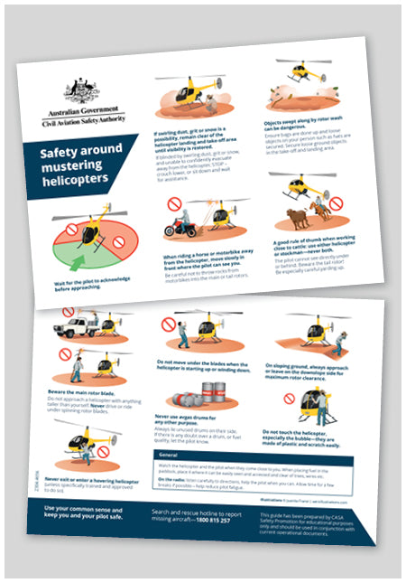 Safety around mustering helicopters information card – CASA Online store