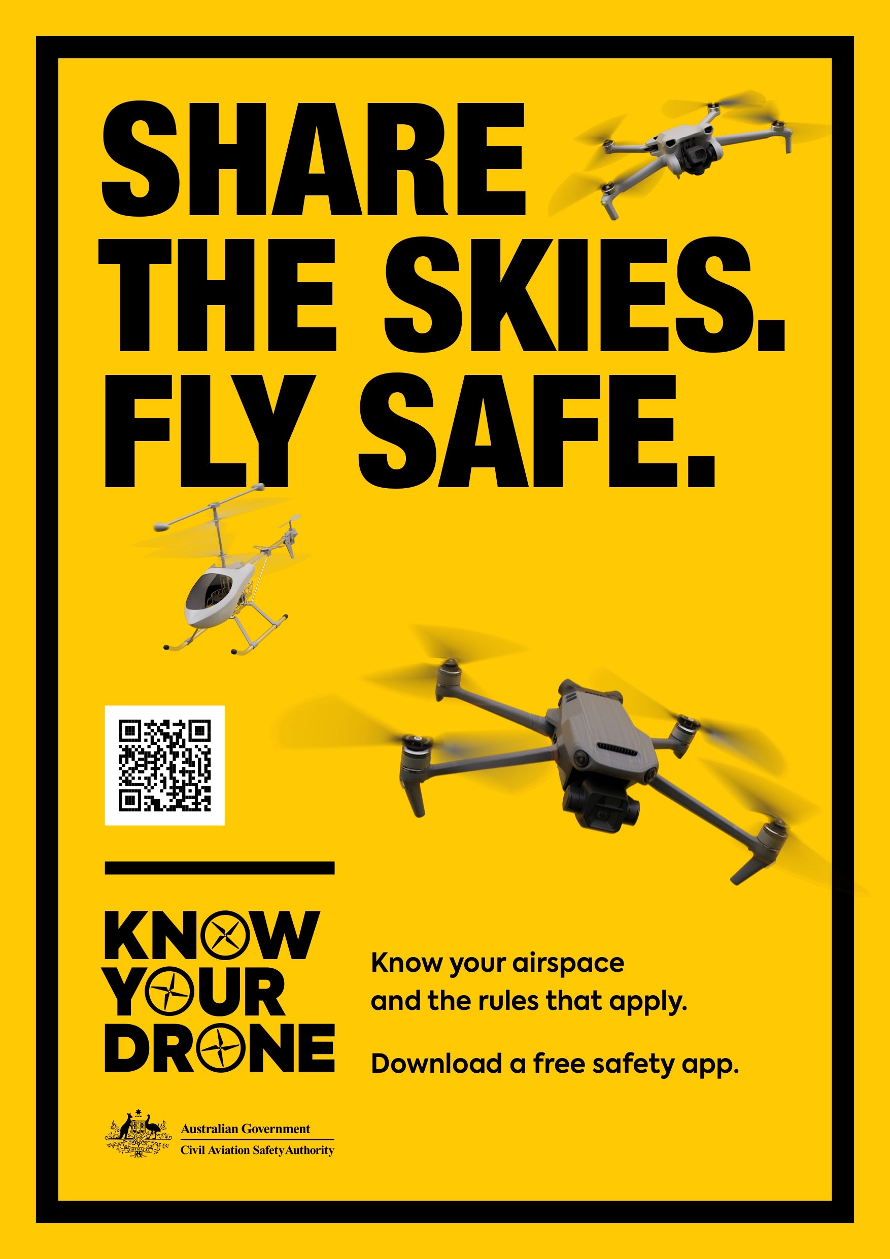 Know your drone poster - Download a free safety app – CASA Online store