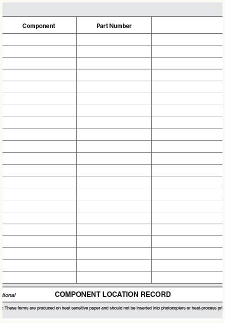 Aircraft log component location record – CASA Online store