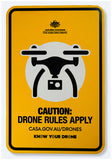 Caution: drone rules apply safety signage